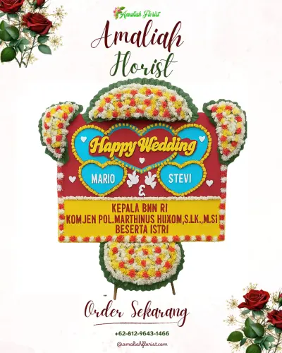 Karangan Papan Bunga Pernikahan di Sulanyah